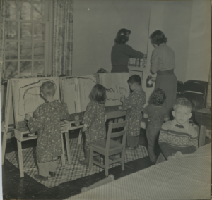 Overlee Preschool Children Painting in the Classroom, 1950s