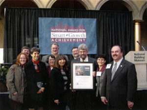 Arlington Planning staff with their 2002 National Award for Smart Growth Achievement Award, 11/18/2002.